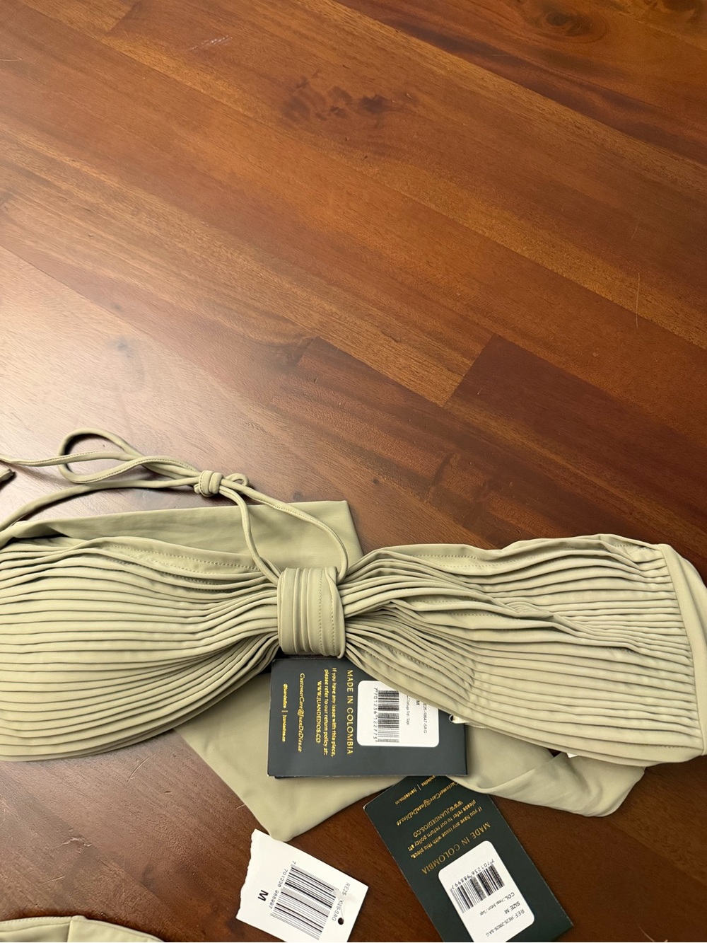 NWT Juan de Dios Tortuga Pleated Bikini Top - Picture 7 of 9